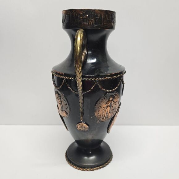Vintage Large Metal Greek Vase In Antique Style - Picture 5 of 9